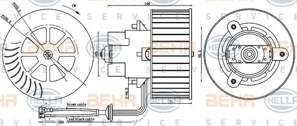 Hella 8EW 009 100-261 Fan assy - heater motor 8EW009100261: Buy near me in Poland at 2407.PL - Good price!