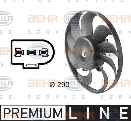 Hella 8EW 009 144-601 Air conditioner fan 8EW009144601: Buy near me in Poland at 2407.PL - Good price!