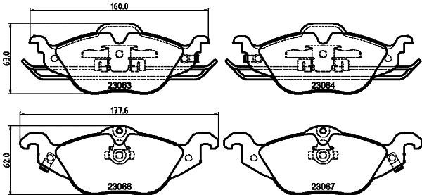 Hella 8DB 355 032-461 Brake Pad Set, disc brake 8DB355032461: Buy near me in Poland at 2407.PL - Good price!
