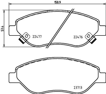 Hella 8DB 355 025-631 Гальмівні колодки, комплект 8DB355025631: Приваблива ціна - Купити у Польщі на 2407.PL!