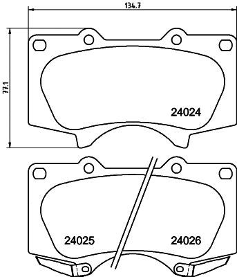 Hella 8DB 355 028-171 Гальмівні колодки, комплект 8DB355028171: Приваблива ціна - Купити у Польщі на 2407.PL!