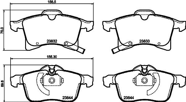 Hella 8DB 355 032-601 Гальмівні колодки, комплект 8DB355032601: Приваблива ціна - Купити у Польщі на 2407.PL!