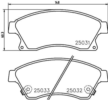 Hella 8DB 355 032-441 Тормозные колодки дисковые, комплект 8DB355032441: Отличная цена - Купить в Польше на 2407.PL!