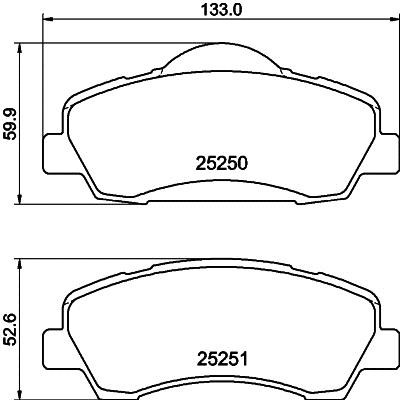 Hella 8DB 355 040-561 Гальмівні колодки, комплект 8DB355040561: Приваблива ціна - Купити у Польщі на 2407.PL!