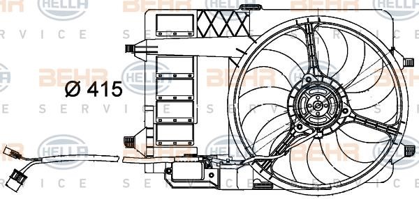 Hella 8EW 351 000-291 Hub, engine cooling fan wheel 8EW351000291: Buy near me in Poland at 2407.PL - Good price!