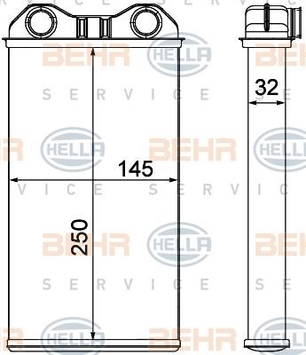 Hella 8FH 351 000-621 Радіатор опалювача салону 8FH351000621: Приваблива ціна - Купити у Польщі на 2407.PL!