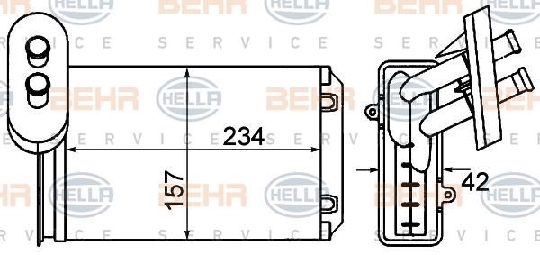 Hella 8FH 351 001-611 Heat exchanger, interior heating 8FH351001611: Buy near me in Poland at 2407.PL - Good price!