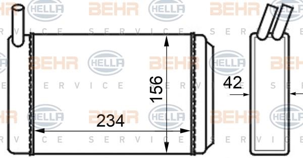 Hella 8FH 351 024-211 Heat exchanger, interior heating 8FH351024211: Buy near me in Poland at 2407.PL - Good price!