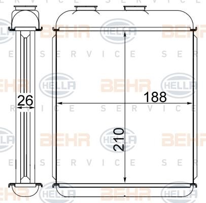 Hella 8FH 351 024-274 Радіатор опалювача салону 8FH351024274: Приваблива ціна - Купити у Польщі на 2407.PL!