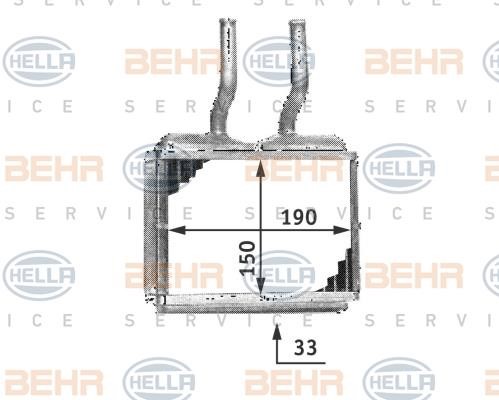 Hella 8FH 351 313-021 Heat exchanger, interior heating 8FH351313021: Buy near me in Poland at 2407.PL - Good price!