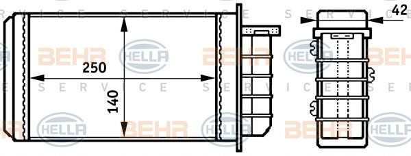Hella 8FH 351 313-191 Heat exchanger, interior heating 8FH351313191: Buy near me in Poland at 2407.PL - Good price!