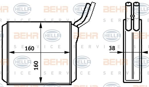 Hella 8FH 351 313-261 Heat exchanger, interior heating 8FH351313261: Buy near me in Poland at 2407.PL - Good price!