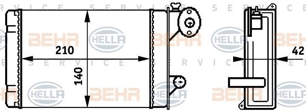 Hella 8FH 351 313-341 Heat exchanger, interior heating 8FH351313341: Buy near me in Poland at 2407.PL - Good price!