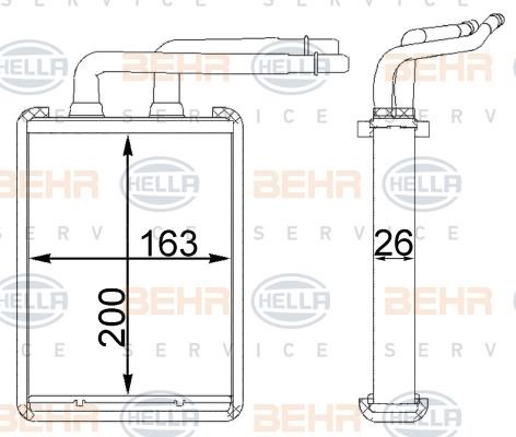 Hella 8FH 351 331-704 Heat exchanger, interior heating 8FH351331704: Buy near me in Poland at 2407.PL - Good price!