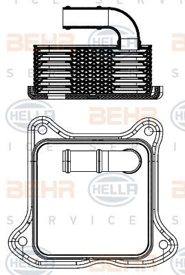 Hella 8MO 376 701-454 Oil cooler 8MO376701454: Buy near me in Poland at 2407.PL - Good price!