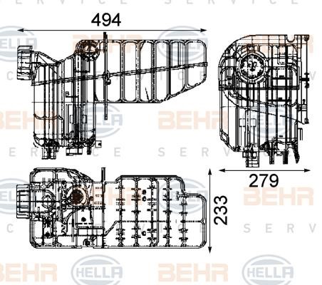 Hella 8MA 376 705-464 Expansion tank 8MA376705464: Buy near me in Poland at 2407.PL - Good price!