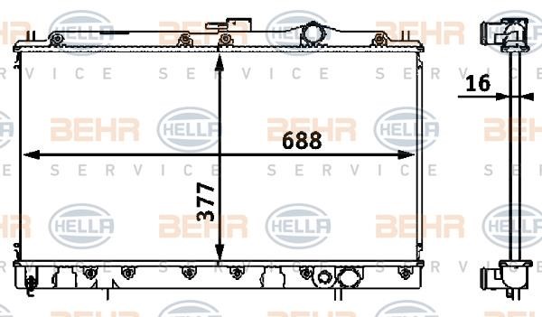 Hella 8MK 376 708-111 Радиатор охлаждения двигателя 8MK376708111: Отличная цена - Купить в Польше на 2407.PL!