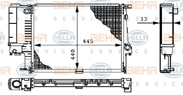 Hella 8MK 376 711-084 Радіатор охолодження двигуна 8MK376711084: Приваблива ціна - Купити у Польщі на 2407.PL!