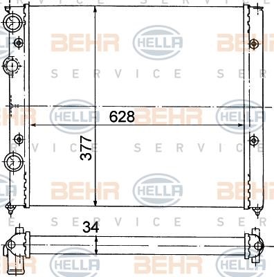 Hella 8MK 376 714-741 Радиатор охлаждения двигателя 8MK376714741: Отличная цена - Купить в Польше на 2407.PL!