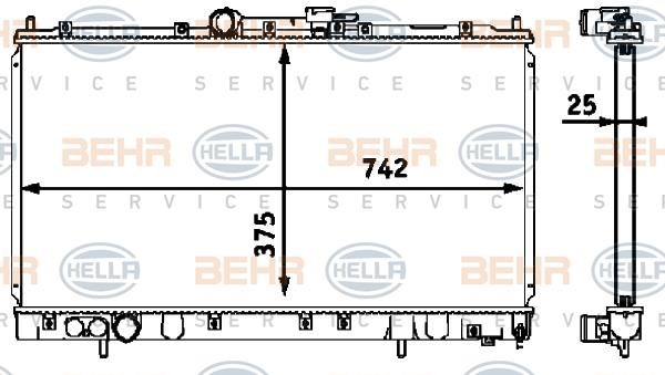 Hella 8MK 376 718-511 Radiator, engine cooling 8MK376718511: Buy near me in Poland at 2407.PL - Good price!