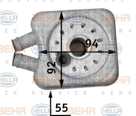 Hella 8MO 376 726-221 Oil cooler 8MO376726221: Buy near me in Poland at 2407.PL - Good price!