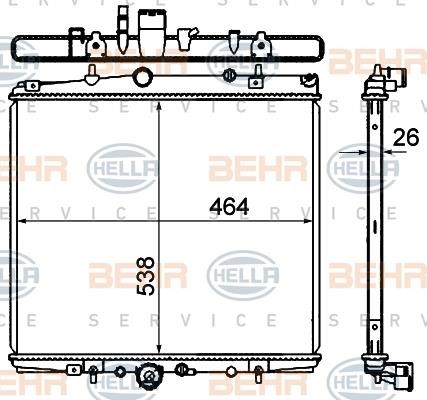 Hella 8MK 376 735-321 Радіатор охолодження двигуна 8MK376735321: Приваблива ціна - Купити у Польщі на 2407.PL!