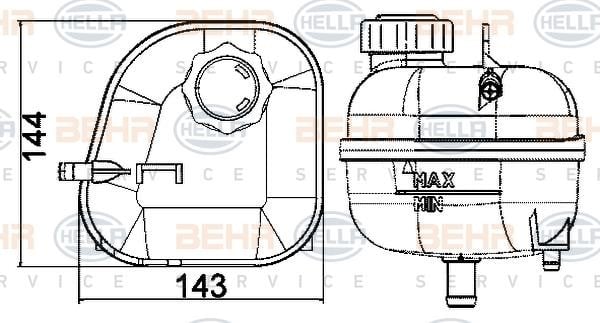 Hella 8MA 376 737-184 Expansion tank 8MA376737184: Buy near me at 2407.PL in Poland at an Affordable price!