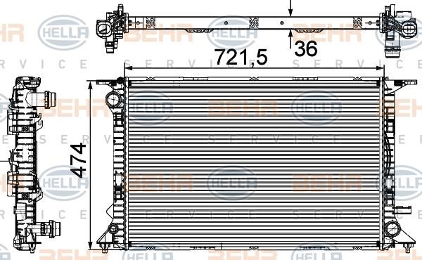 Hella 8MK 376 745-644 Радиатор охлаждения двигателя 8MK376745644: Отличная цена - Купить в Польше на 2407.PL!