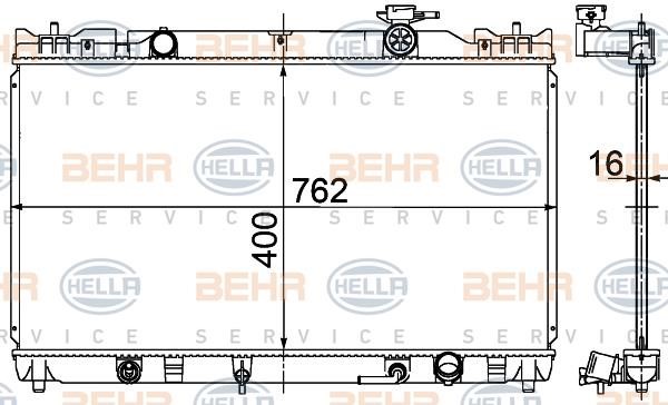 Hella 8MK 376 724-571 Радіатор охолодження двигуна 8MK376724571: Приваблива ціна - Купити у Польщі на 2407.PL!