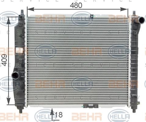 Hella 8MK 376 762-641 Радиатор охлаждения двигателя 8MK376762641: Отличная цена - Купить в Польше на 2407.PL!