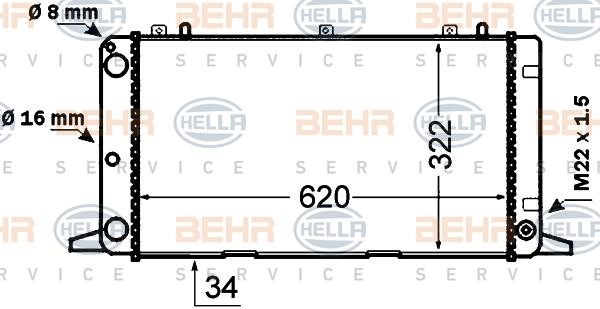 Hella 8MK 376 766-151 Chłodnica, układ chłodzenia silnika 8MK376766151: Dobra cena w Polsce na 2407.PL - Kup Teraz!