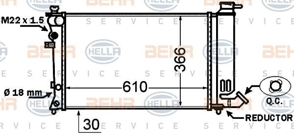 Hella 8MK 376 766-761 Radiator, engine cooling 8MK376766761: Buy near me at 2407.PL in Poland at an Affordable price!