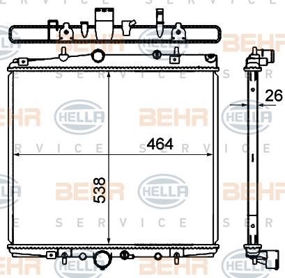 Hella 8MK 376 767-111 Radiator, engine cooling 8MK376767111: Buy near me in Poland at 2407.PL - Good price!