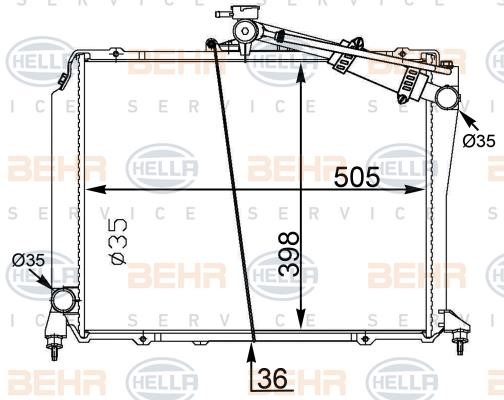 Hella 8MK 376 775-764 Radiator, engine cooling 8MK376775764: Buy near me in Poland at 2407.PL - Good price!