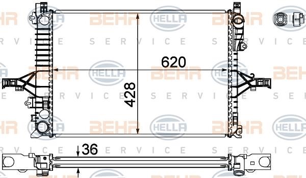 Hella 8MK 376 774-221 Радиатор охлаждения двигателя 8MK376774221: Отличная цена - Купить в Польше на 2407.PL!