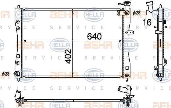 Hella 8MK 376 790-321 Radiator, engine cooling 8MK376790321: Buy near me in Poland at 2407.PL - Good price!