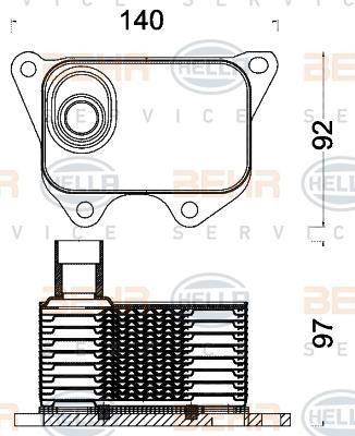 Hella 8MO 376 797-011 Oil cooler 8MO376797011: Buy near me in Poland at 2407.PL - Good price!