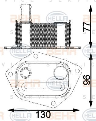 Hella 8MO 376 797-141 Oil cooler 8MO376797141: Buy near me in Poland at 2407.PL - Good price!