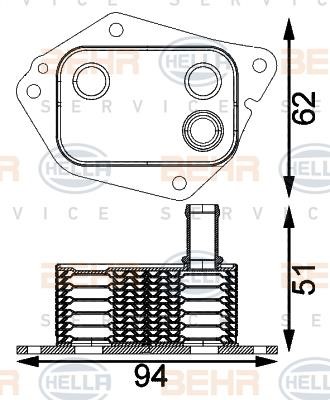 Hella 8MO 376 797-151 Oil cooler 8MO376797151: Buy near me in Poland at 2407.PL - Good price!