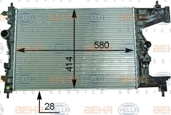 Hella 8MK 376 910-224 Радіатор охолодження двигуна 8MK376910224: Приваблива ціна - Купити у Польщі на 2407.PL!