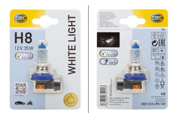 Hella 8GH 223 498-148 Halogen lamp 12V H8 35W 8GH223498148: Buy near me at 2407.PL in Poland at an Affordable price!