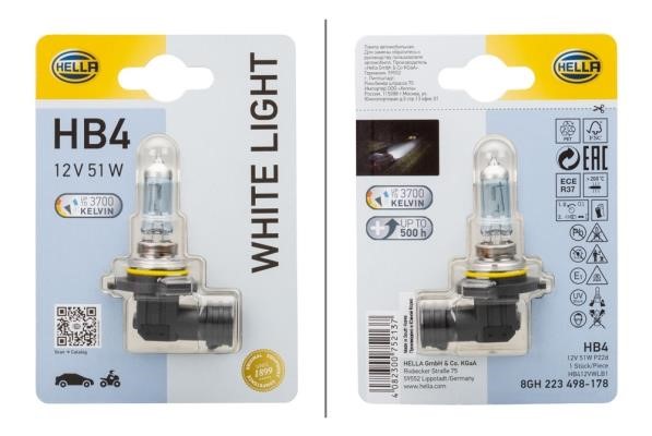 Hella 8GH 223 498-178 Halogen lamp 12V HB4 51W 8GH223498178: Buy near me at 2407.PL in Poland at an Affordable price!