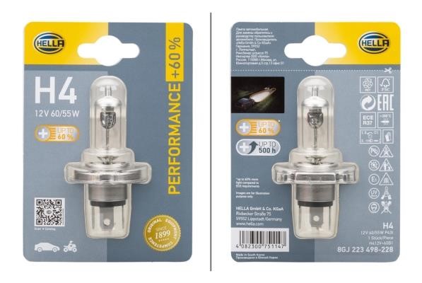 Hella 8GJ 223 498-228 Halogen lamp 12V H4 60/55W 8GJ223498228: Buy near me at 2407.PL in Poland at an Affordable price!