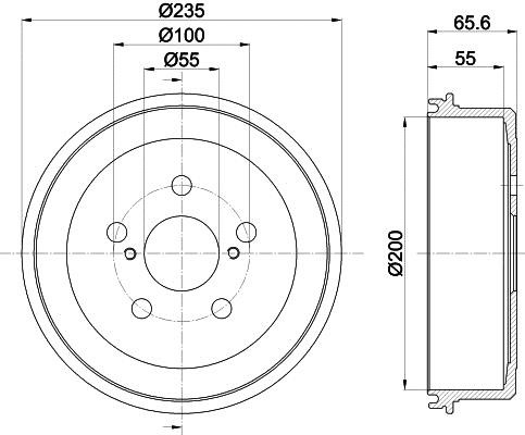 Hella 8DT 355 301-321 Барабан гальмівний 8DT355301321: Приваблива ціна - Купити у Польщі на 2407.PL!