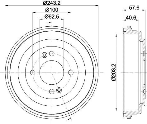 Hella 8DT 355 301-881 Brake drum 8DT355301881: Buy near me in Poland at 2407.PL - Good price!