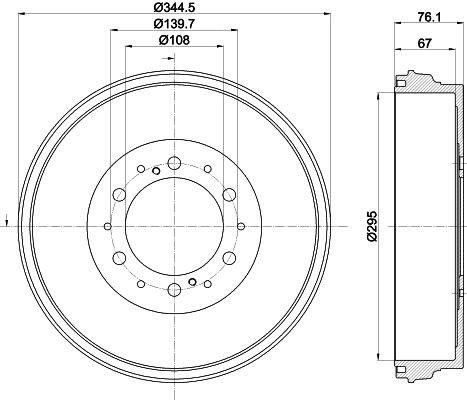 Hella 8DT 355 303-141 Тормозной барабан 8DT355303141: Купить в Польше - Отличная цена на 2407.PL!