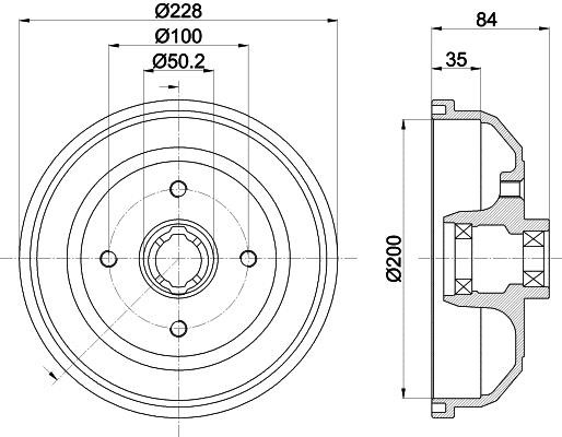 Hella 8DT 355 302-861 Brake drum 8DT355302861: Buy near me at 2407.PL in Poland at an Affordable price!