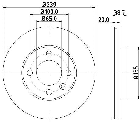 Hella 8DD 355 100-191 Тормозной диск передний вентилируемый 8DD355100191: Отличная цена - Купить в Польше на 2407.PL!