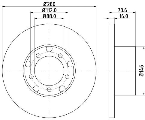 Hella 8DD 355 100-201 Тормозной диск передний невентилируемый 8DD355100201: Отличная цена - Купить в Польше на 2407.PL!