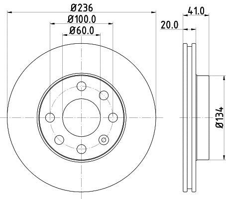 Hella 8DD 355 127-001 Тормозной диск передний вентилируемый 8DD355127001: Купить в Польше - Отличная цена на 2407.PL!